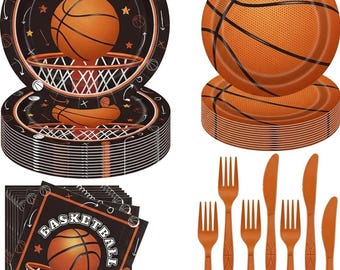 Basketball Birthday Party Supplies, 96 Pcs
