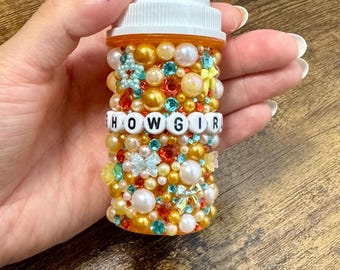 Rhinestone Pill Bottle | Bedazzled Pill Bottle | Pill Case | Showgirl by Taylor Swift | Gifts For Her | TLOASG | The Life Of A Show Girl