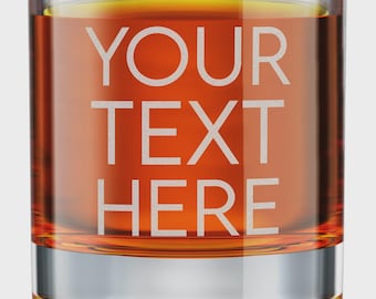 Custom Engraved Whiskey Glass, Personalized Old Fashioned Rocks Glass, Custom Text Scotch Glass, Gift for Him, Groomsmen Gift