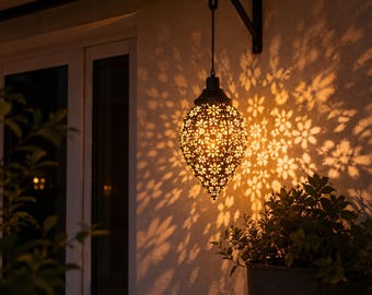 Outdoor Hanging Solar Light – Waterproof Teardrop Lantern, Decorative Lighting for Garden Patio Balcony