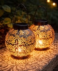Hanging Metal Solar Lights for Garden | Iron LED Solar Lantern for Outdoor Decor | Patio Yard Hanging Light | Waterproof Garden Decoration