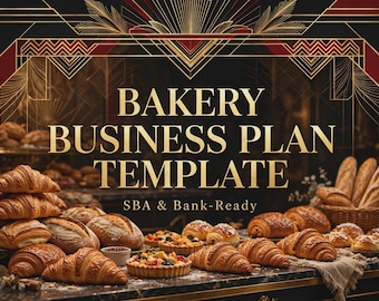 Bakery Business Plan Template | Bake Shop Startup Plan | SBA Bank Ready Fillable