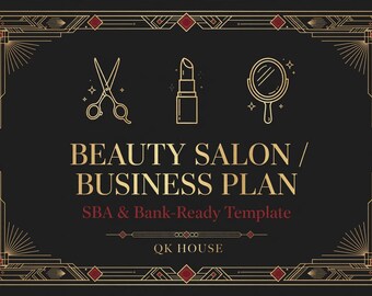Beauty Salon Business Plan Template | SBA & Bank-Ready | Fillable PDF + Word | Salon Startup Plan