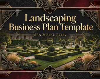 Landscaping Business Plan Template | Lawn Care Startup Plan | SBA Bank Ready Fillable