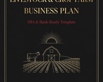 Livestock and Crop Farm Business Plan Template | SBA & Bank-Ready | Fillable PDF + Word | Farm Startup Plan