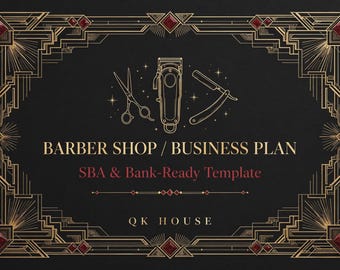 Barber Shop Business Plan Template | SBA & Bank-Ready | Fillable PDF + Word | Barbershop Startup Plan