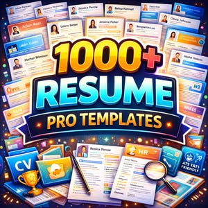 1000+ ATS Resume Templates, Editable Professional CV, HR Approved, Cover Letter, Portfolio, Job Application Kit, Job Seekers, Word & Canva