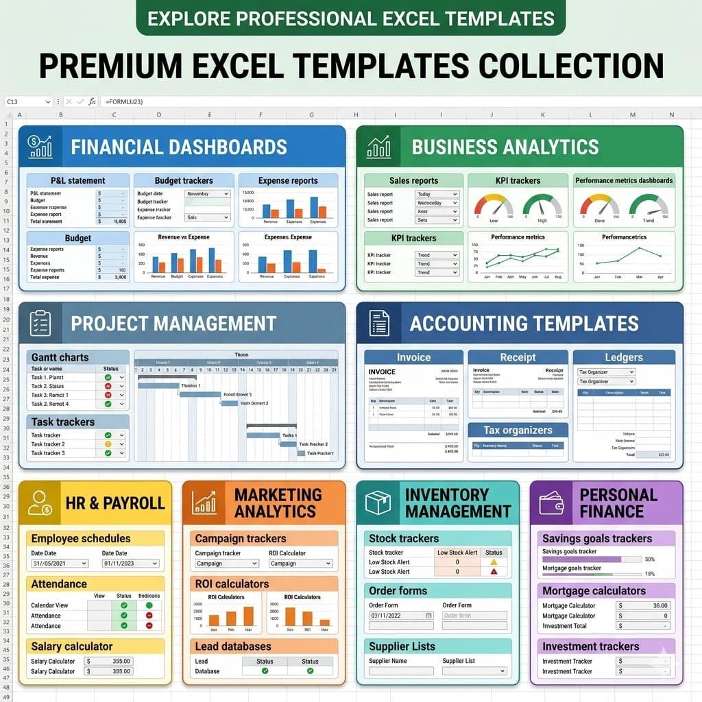 5600+ Excel Premium Templates Bundle, Ultimate Editable Spreadsheet ...