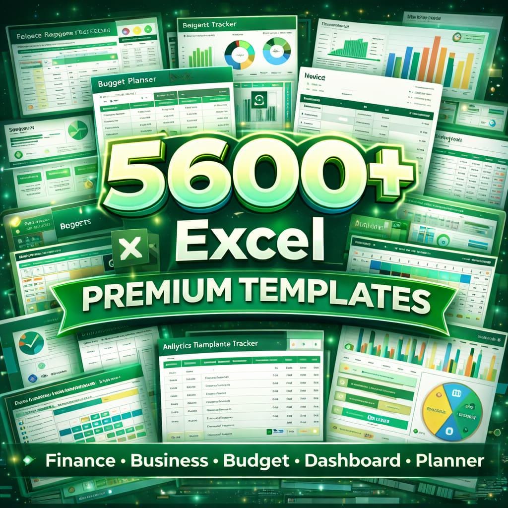 5600+ Excel Premium Templates Bundle, Ultimate Editable Spreadsheet ...