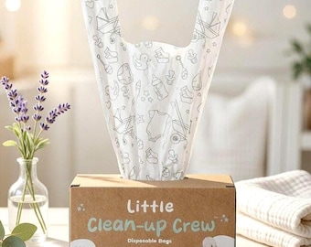 Lavender Scented Diaper Disposal Bags, Leak-Proof Odor Control, Biodegradable Baby Poop Bags, Easy Tie (200 Count)