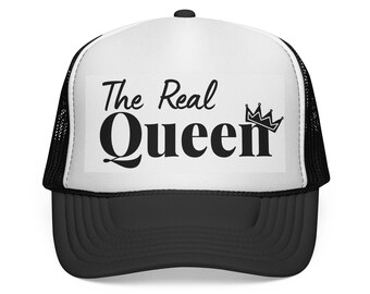 Gorra de camionero The Real Queen, gorra snapback con mensaje de empoderamiento femenino, corona de Boss Lady