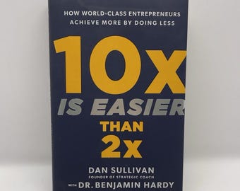 10x Is Easier Than 2x Paperback Book | Entrepreneur Mindset, Productivity Guide