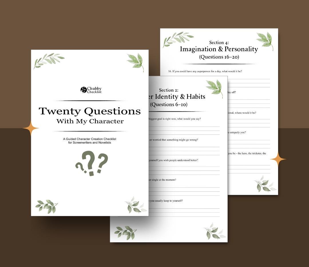 Character Interview Questions for Writers | Novel Planning Worksheet ...