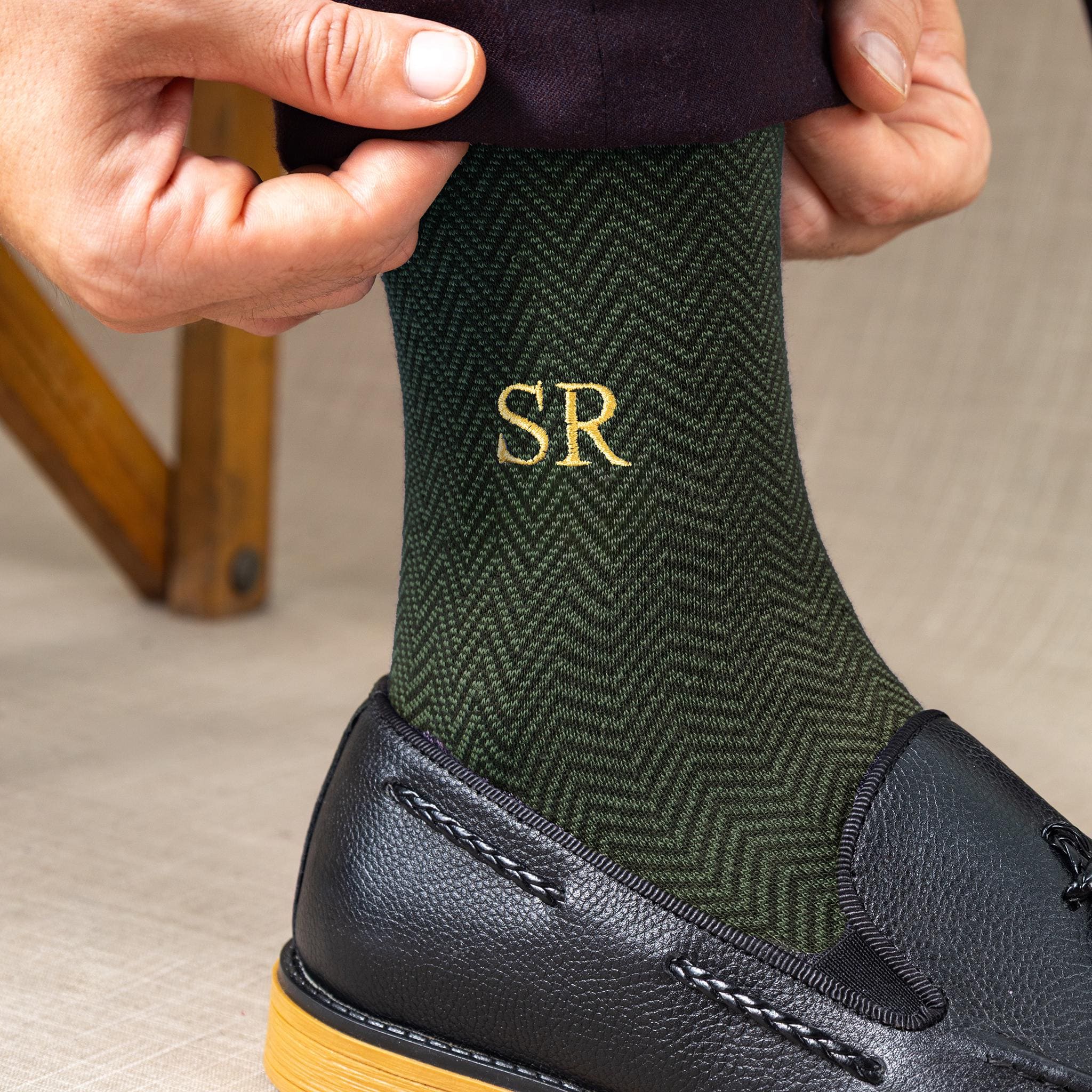 Groomsmen Socks personalized, Initials embroidered socks for groomsman