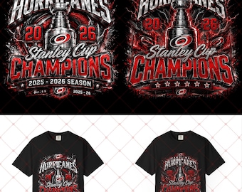 Carolina Hurricanes 2026 Stanley Cup Champions PNG, Hockey Sublimation Design (Digital Download)