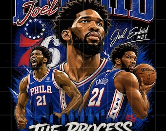 Gráfico de Joel Embiid del equipo de baloncesto de Filadelfia (Descarga digital)