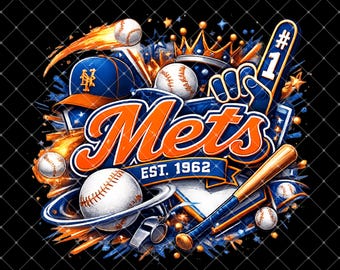 Mets Baseball SVG | Retro Est 1962 Fan Design | Sports Clipart (Digital Download)