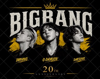 Camiseta del concierto de Kpop del 20.º aniversario de BIGBANG, regalo para fans de la gira mundial 2026 (descarga digital)
