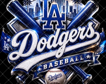 Dodgers Baseball PNG, Game Day Apparel, Sports Fan Design (Digital File)