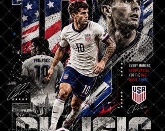 Christian Pulisic USA Soccer Graphic Tee | CP10 USMNT Fan Apparel (Digital Download)