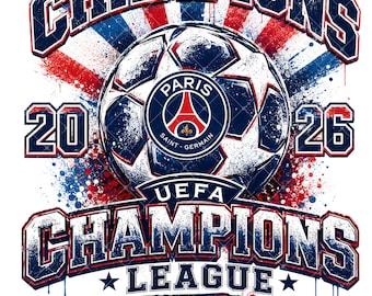 PSG Champions League 2026 PNG Design (Digital Download)