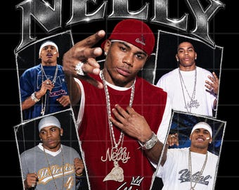 Nelly Rapper PNG, 2000s Hip Hop Graphic, Rap Music Design (Digital Download)
