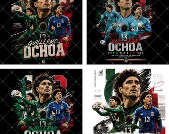 Guillermo Ochoa Mexico Football PNG | Vintage Soccer Graphic Design (Digital Download)