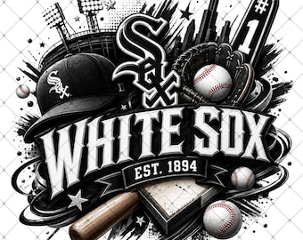 White Sox PNG, Digital download, Game Day, Baseball Gifts, for Print, T-shirt, Baseball Clipart
