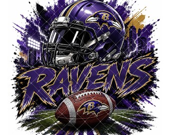 Purple Raven Football PNG, Retro Sports Mascot Clipart (Digital Download)