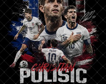 Soccer Player PNG T-Shirt Design: Christian Pulisic Comic Graphic Shirt Sublimation, DTF (Instant Download)
