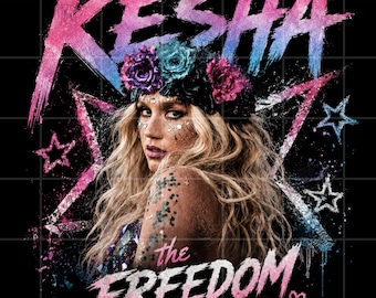 Camiseta retro del Kesha Freedom Tour PNG / Gráfico de concierto vintage / Descarga digital para fans de la música