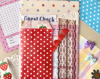Kit per Junk Journal / Carta per scrapbooking, adesivi, nastri, materiali per il fai da te