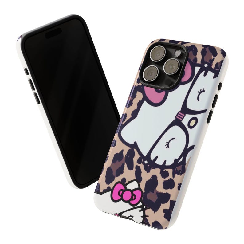 Hello Kitty Leopard Muster Handyhülle | Niedliche Katzen Muster iPhone Hülle Bild 20