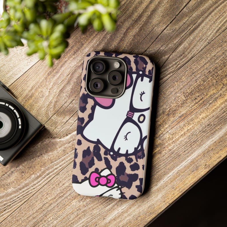 Hello Kitty Leopard Muster Handyhülle | Niedliche Katzen Muster iPhone Hülle Bild 18