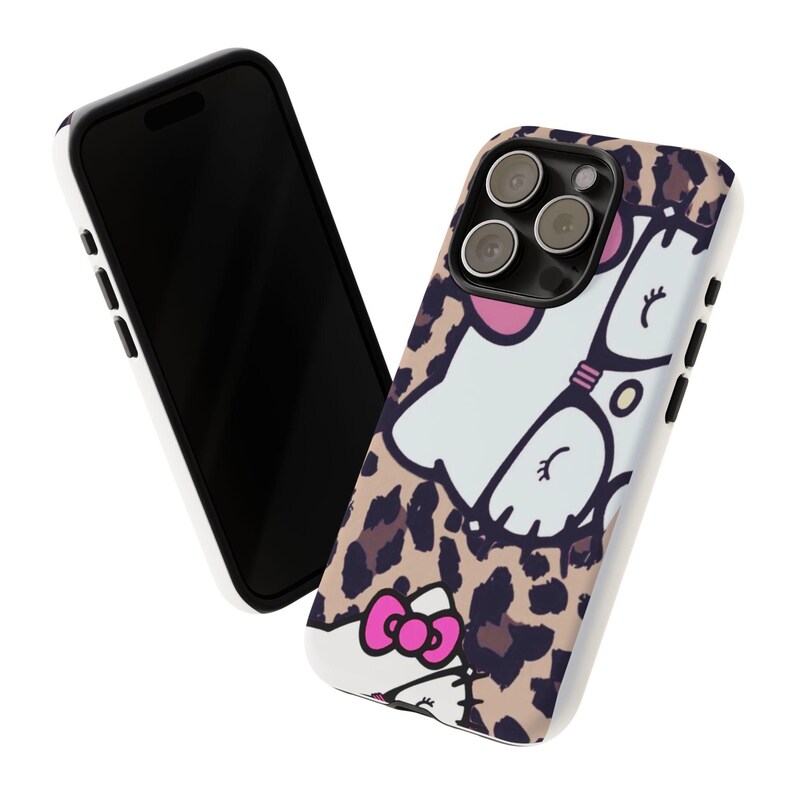 Hello Kitty Leopard Muster Handyhülle | Niedliche Katzen Muster iPhone Hülle Bild 17