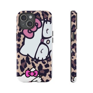 Hello Kitty Leopard Muster Handyhülle | Niedliche Katzen Muster iPhone Hülle Bild 1