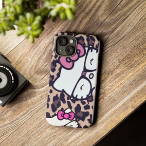 Hello Kitty Leopard Muster Handyhülle | Niedliche Katzen Muster iPhone Hülle Bild 6