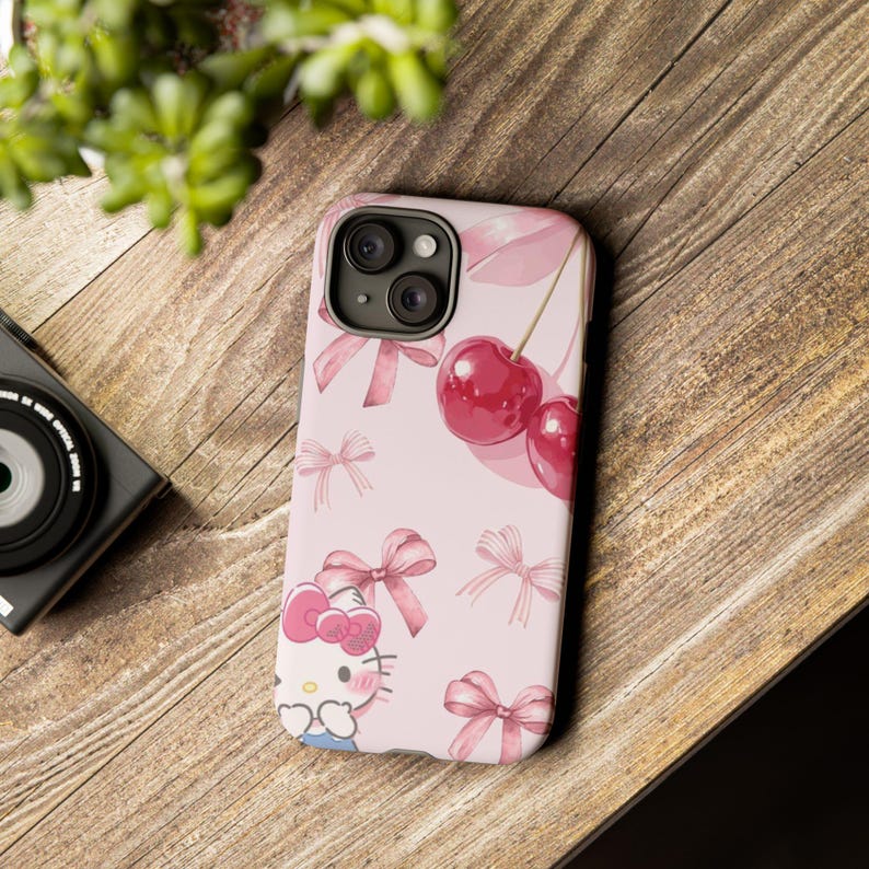 Kawaii Kirsch Schleife Hello Kitty Handyhülle | Robuste Hülle Bild 6
