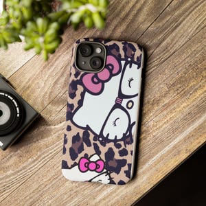 Hello Kitty Leopard Muster Handyhülle | Niedliche Katzen Muster iPhone Hülle Bild 12