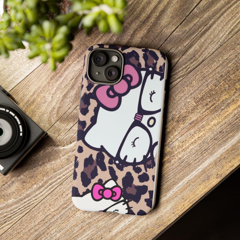Hello Kitty Leopard Muster Handyhülle | Niedliche Katzen Muster iPhone Hülle Bild 12