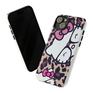 Hello Kitty Leopard Muster Handyhülle | Niedliche Katzen Muster iPhone Hülle Bild 8