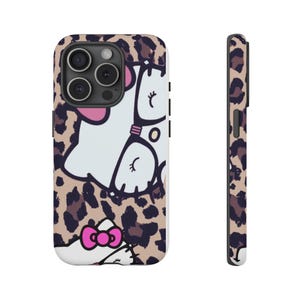 Hello Kitty Leopard Muster Handyhülle | Niedliche Katzen Muster iPhone Hülle Bild 16