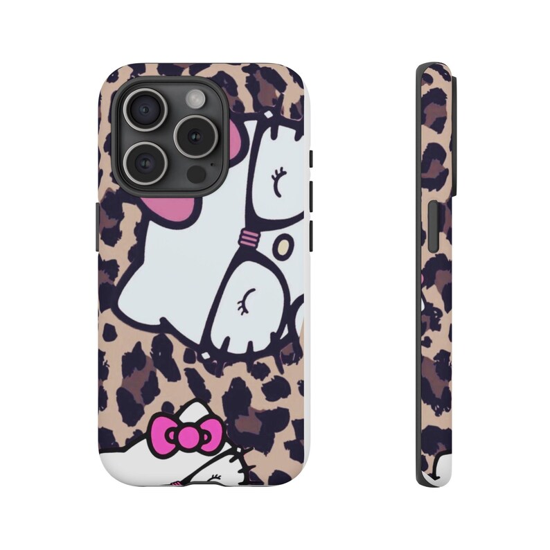 Hello Kitty Leopard Muster Handyhülle | Niedliche Katzen Muster iPhone Hülle Bild 16