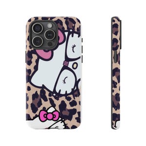 Hello Kitty Leopard Muster Handyhülle | Niedliche Katzen Muster iPhone Hülle Bild 19
