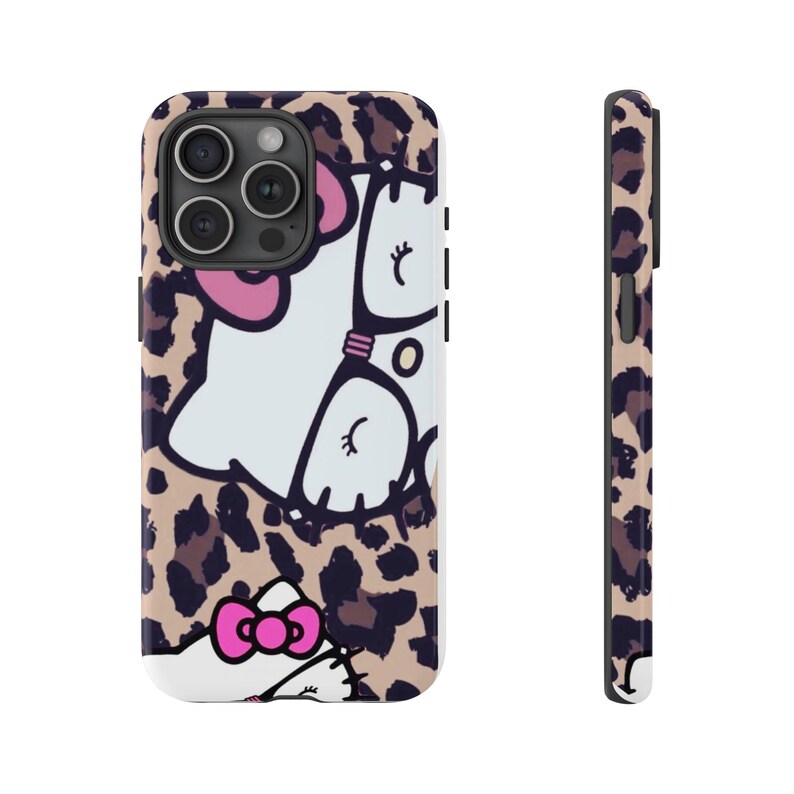 Hello Kitty Leopard Muster Handyhülle | Niedliche Katzen Muster iPhone Hülle Bild 19