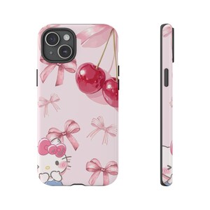 Kawaii Kirsch Schleife Hello Kitty Handyhülle | Robuste Hülle Bild 7