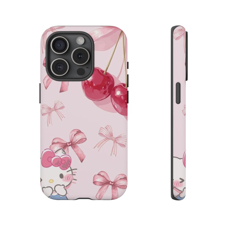 Kawaii Kirsch Schleife Hello Kitty Handyhülle | Robuste Hülle Bild 16