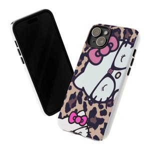 Hello Kitty Leopard Muster Handyhülle | Niedliche Katzen Muster iPhone Hülle Bild 11
