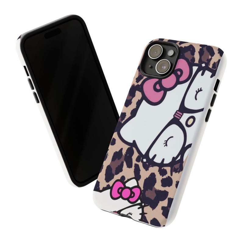 Hello Kitty Leopard Muster Handyhülle | Niedliche Katzen Muster iPhone Hülle Bild 11