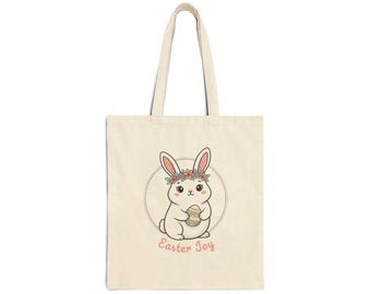 Easter Bunny Tote Bag | Hand-Drawn Springtime Canvas Carryall